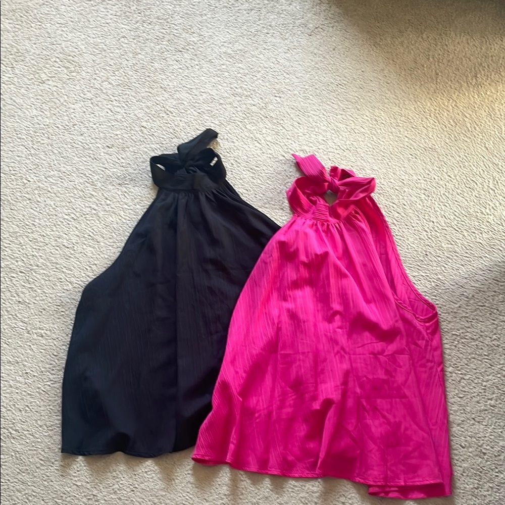 Black and Pink Halter Tops